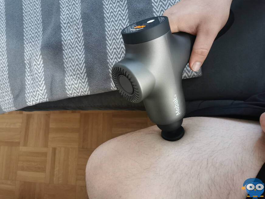 Massage pistool test blote huid